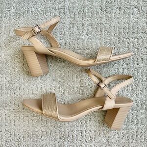 Naturalizer Womens Bristol Ankle Strap Block Heel Dress Sandal Tan - 8.5 M